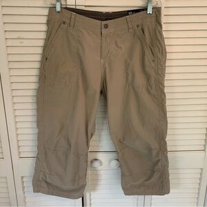 Kuhl Mountain Culture Women's 10 Khaki Capris‎ Cropped Pants Embroidered Outdoor